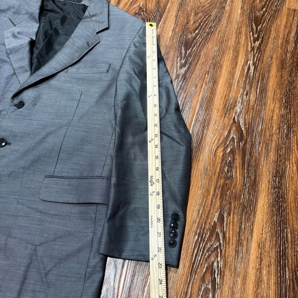 Jones New York Men 44R Grey Wool Silk Blend 3 Button Tailored Blazer Suit Jacket - Picture 8 of 10
